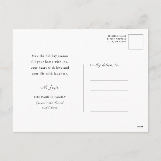 Elegant Green Foliage Gold Confetti Waterverf Feestdagenkaart (Achterkant)