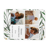 Elegant Green Foliage Gold Confetti Waterverf Magneet (Horizontaal)