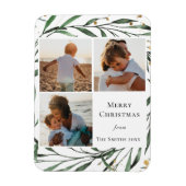 Elegant Green Foliage Gold Confetti Waterverf Magneet (Verticaal)