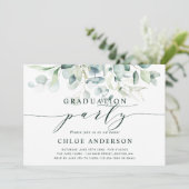 Elegant Green Foliage Graduage Party Foto Kaart (Staand voorkant)