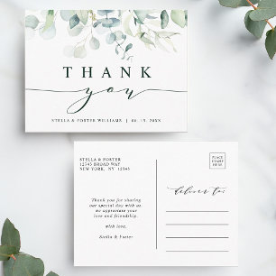 Elegant Green Foliage Hartelijk dank Briefkaart