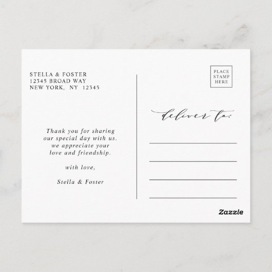 Elegant Green Foliage Hartelijk dank Briefkaart (Achterkant)