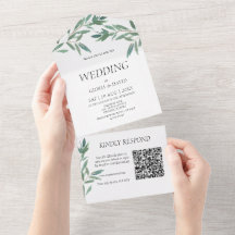 Elegant Green Foliage QR Code