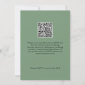 Elegant Green Foliage QR Code Weddenschap Uitnodig Kaart (Achterkant)