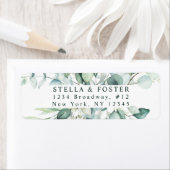 Elegant Green Foliage Return-adres Etiket (Insitu)