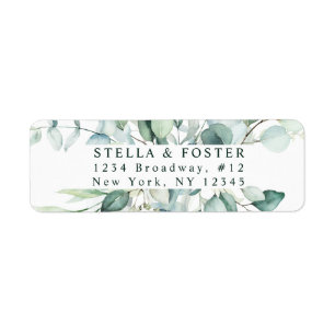 Elegant Green Foliage Return-adres Etiket