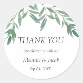 Elegant Green Foliage Ronde Sticker