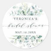 Elegant Green Foliage Vrijgezellenfeest Ronde Sticker (Voorkant)