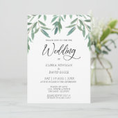 Elegant Green Foliage Wedding Invitation Kaart (Staand voorkant)