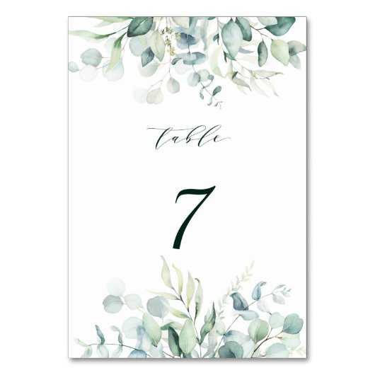 Elegant Green Foliage Wedding Kaart (Voorkant)