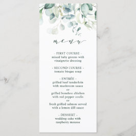 Elegant Green Foliage Wedding Menu