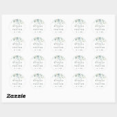 Elegant Green Foliage Wedding Ronde Sticker (Vel)