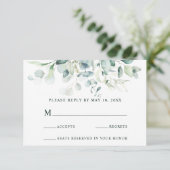 Elegant Green Foliage Wedding RSVP (Staand voorkant)