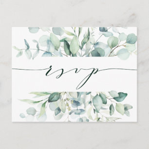 Elegant Green Foliage Wedding RSVP Briefkaart