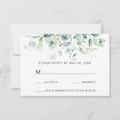 Elegant Green Foliage Wedding RSVP Kaartje (Voorkant)
