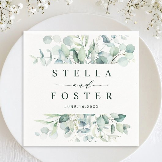 Elegant Green Foliage Wedding Servet
