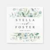 Elegant Green Foliage Wedding Servet (Voorkant)