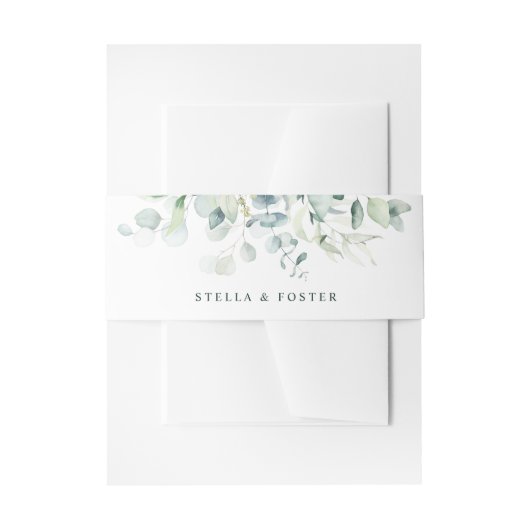 Elegant Green Foliage Wedding Uitnodigingen Wikkel (Voorkant Voorbeeld)