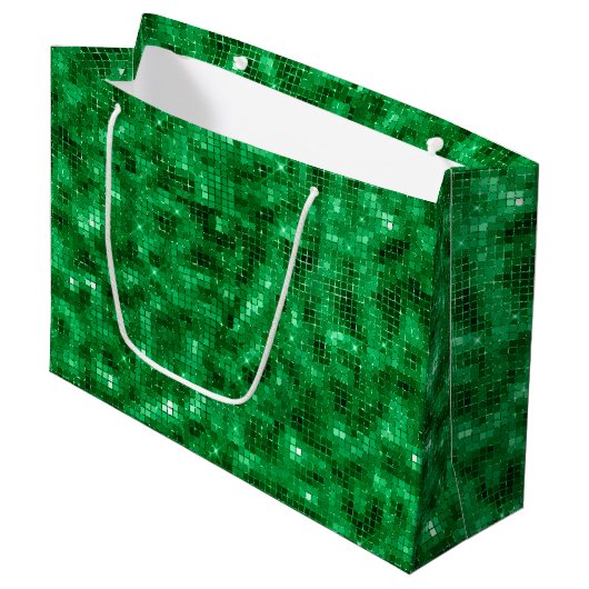 Elegant Green Folie Groot Cadeauzakje (Voorkant Gekanteld)