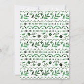 Elegant Green Folk Waterverf Kerstfoto Feestdagenkaart (Achterkant)