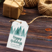 Elegant Green Forest Custom Company Holiday Party Cadeaulabel