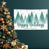 Elegant Green Forest Custom Company Holiday Party Spandoek