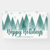 Elegant Green Forest Custom Company Holiday Party Spandoek (Horizontaal)