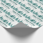 Elegant Green Forest Custom Company Prettige feest Cadeaupapier (Hoek)