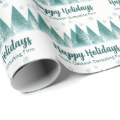 Elegant Green Forest Custom Company Prettige feest Cadeaupapier (Rol Hoek)