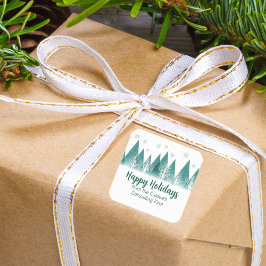 Elegant Green Forest Custom Company Prettige feest Vierkante Sticker