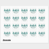 Elegant Green Forest Custom Company Prettige feest Vierkante Sticker (Vel)