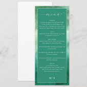 Elegant Green Formal Wedding Menu (Voorkant / Achterkant)