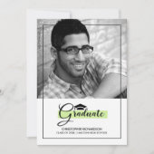 Elegant Green | Fotokaarten van de Black Gradupart Kaart (Voorkant)