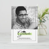 Elegant Green | Fotokaarten van de Black Gradupart Kaart (Staand voorkant)