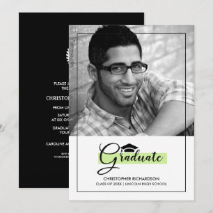 Elegant Green Fotokaarten van de Black Gradupart Kaart