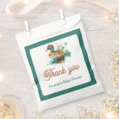 Elegant Green Framed Mallard Duck Baby shower Bedankzakje (Geknipt)