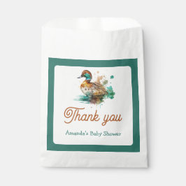 Elegant Green Framed Mallard Duck Baby shower Bedankzakje