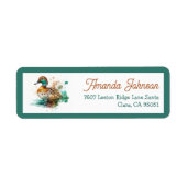 Elegant Green Framed Mallard Duck Baby shower Etiket (Voorkant)