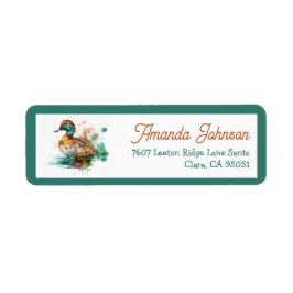 Elegant Green Framed Mallard Duck Baby shower Etiket