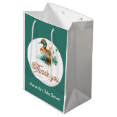 Elegant Green Framed Mallard Duck Baby shower Medium Cadeauzakje (Voorkant Gekanteld)