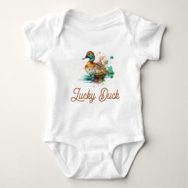 Elegant Green Framed Mallard Duck Baby shower Romper