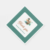 Elegant Green Framed Mallard Duck Baby shower Servet (Hoek)