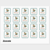 Elegant Green Framed Mallard Duck Baby shower Vierkante Sticker (Vel)