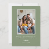 Elegant Green Front Door New Home Christmas Feestdagenkaart (Achterkant)