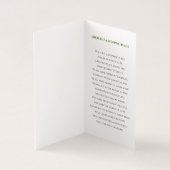 Elegant Green Funeral Prayer Kaart met foto (Binnen)