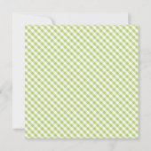 Elegant Green Gingham Pattern Baby shower Kaart (Achterkant)