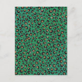 Elegant Green Glitter Black Gold Leopard Print Feestdagenkaart (Voorkant)