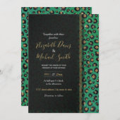 Elegant Green Glitter Black Gold Leopard Print Kaart (Voorkant / Achterkant)