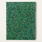 Elegant Green Glitter Black Gold Leopard Print Planner (Achterkant)