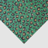 Elegant Green Glitter Black Gold Leopard Print Tissuepapier (Detail)